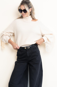 Dante6 :  Sweater with fringes Siega | natural - img2
