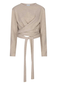 Dante6 |  Soft merino wrap sweater Benyo | beige | Picture 1