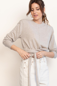 Dante6 |  Soft merino wrap sweater Benyo | beige | Picture 4