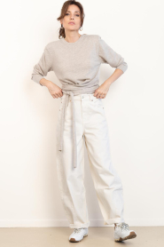Dante6 |  Soft merino wrap sweater Benyo | beige | Picture 3