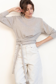 Dante6 |  Soft merino wrap sweater Benyo | beige | Picture 6