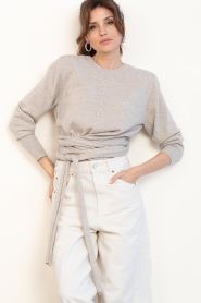 Dante6 |  Soft merino wrap sweater Benyo | beige | Picture 2
