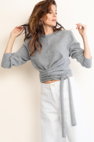 Dante6 |  Soft merino wrap sweater Benyo | grey | Picture 4