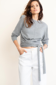 Dante6 |  Soft merino wrap sweater Benyo | grey | Picture 5