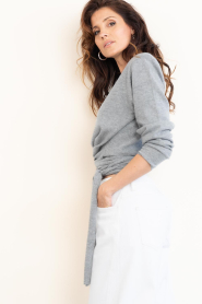 Dante6 |  Soft merino wrap sweater Benyo | grey | Picture 6