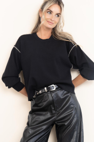Dante6 |  Viscose blend sweater with studs Moria | black | Picture 5