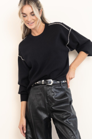 Dante6 |  Viscose blend sweater with studs Moria | black | Picture 6