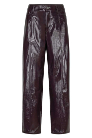 Dante6 |  Faux lac leather barrel pants | burgundy