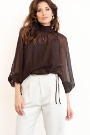 Dante6 |  Boho chiffon blouse Sonia | brown | Picture 2