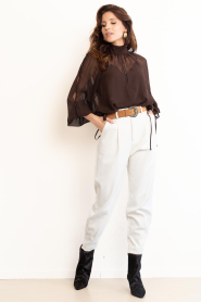 Dante6 |  Boho chiffon blouse Sonia | brown | Picture 3