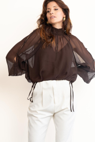 Dante6 |  Boho chiffon blouse Sonia | brown | Picture 5