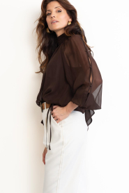 Dante6 |  Boho chiffon blouse Sonia | brown | Picture 6