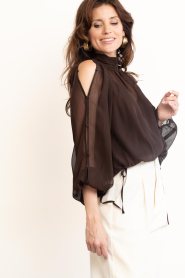 Dante6 |  Boho chiffon blouse Sonia | brown | Picture 8
