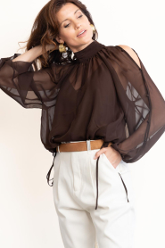 Dante6 |  Boho chiffon blouse Sonia | brown | Picture 9