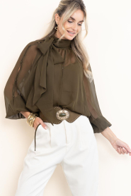 Dante6 |  Transparent boho chiffon blouse Sonia | green | Picture 5