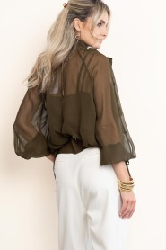 Dante6 |  Transparent boho chiffon blouse Sonia | green | Picture 9