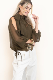 Dante6 |  Transparent boho chiffon blouse Sonia | green | Picture 7