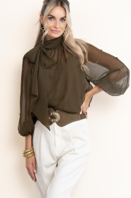 Dante6 |  Transparent boho chiffon blouse Sonia | green | Picture 4