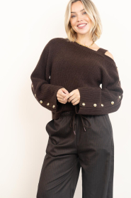 Dante6 |  Marino wool blend sweater Tysio | brown | Picture 4