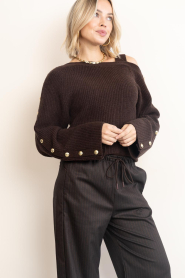 Dante6 |  Marino wool blend sweater Tysio | brown | Picture 6