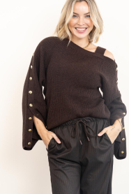 Dante6 |  Marino wool blend sweater Tysio | brown | Picture 10
