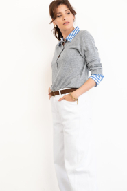 Dante6 |  Polo sweater blouse Thames | grey | Picture 5