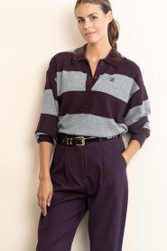 Dante6 |  Merino polo sweater Brayden | burgundy | Picture 4