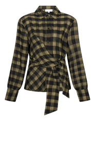 Dante6 |  Draped checked blouse Kenmare | green | Picture 1