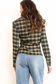 Dante6 |  Draped checked blouse Kenmare | green | Picture 9