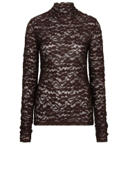Dante6 |  Lace mesh top Irony | dark brown
