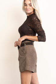 Dante6 |  Lace mesh top Irony | dark brown | Picture 6