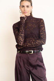Dante6 |  Lace mesh top Irony | burgundy | Picture 2