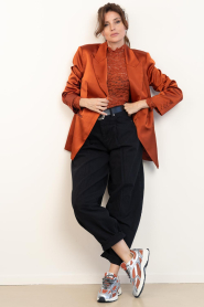 Dante6 :  Lace mesh top Irony | burnt orange - img3