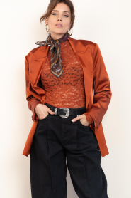 Dante6 :  Lace mesh top Irony | burnt orange - img2