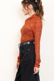 Dante6 :  Lace mesh top Irony | burnt orange - img7