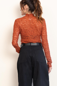 Dante6 :  Lace mesh top Irony | burnt orange - img8
