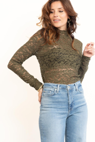 Dante6 |  Lace mesh top Irony | moss green | Picture 5
