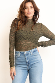 Dante6 |  Lace mesh top Irony | moss green | Picture 6