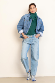 Dante6 :  Soft alpaca triangle scarf Skai | green - img3