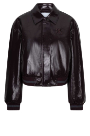 Dante6 |  Dalyn faux patent leather bomber jacket | burgundy | Picture 1