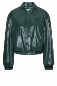 Dante6 |  Dalyn faux patent leather bomber jacket | green | Picture 1