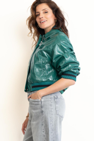 Dante6 |  Dalyn faux patent leather bomber jacket | green | Picture 7