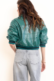 Dante6 |  Dalyn faux patent leather bomber jacket | green | Picture 8