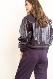 Dante6 |  Dalyn faux patent leather bomber jacket | burgundy | Picture 9