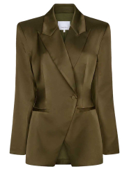 Dante6 |  Satin single breasted blazer Rush | green | Picture 1