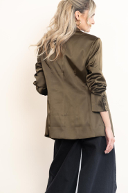Dante6 |  Satin single breasted blazer Rush | green | Picture 9