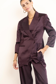 Dante6 |  Satin single breasted blazer Rush | burgundy | Picture 2