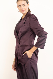 Dante6 |  Satin single breasted blazer Rush | burgundy | Picture 5