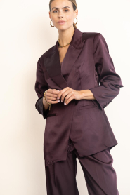 Dante6 |  Satin single breasted blazer Rush | burgundy | Picture 7