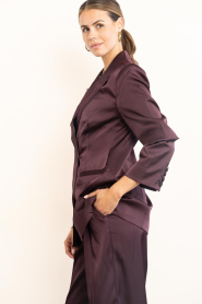 Dante6 |  Satin single breasted blazer Rush | burgundy | Picture 8
